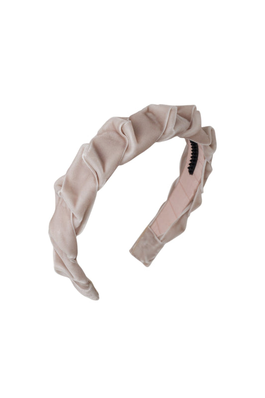 Velvet Ripple Headband - Taupe