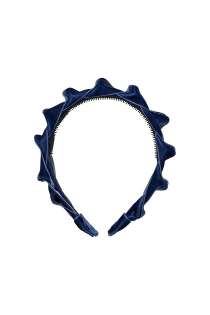 Velvet Ripple Headband - Navy