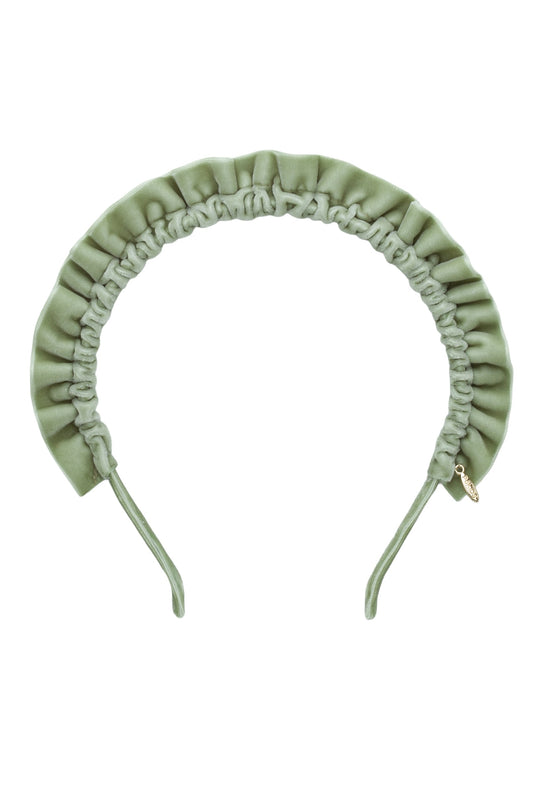 Tutu Velvet Headband - Antique Green