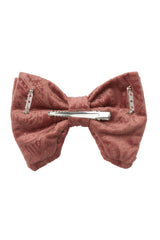 Beauty & The Beast Bowtie/Hair Clip - Rose Paisely Suede - PROJECT 6, modest fashion