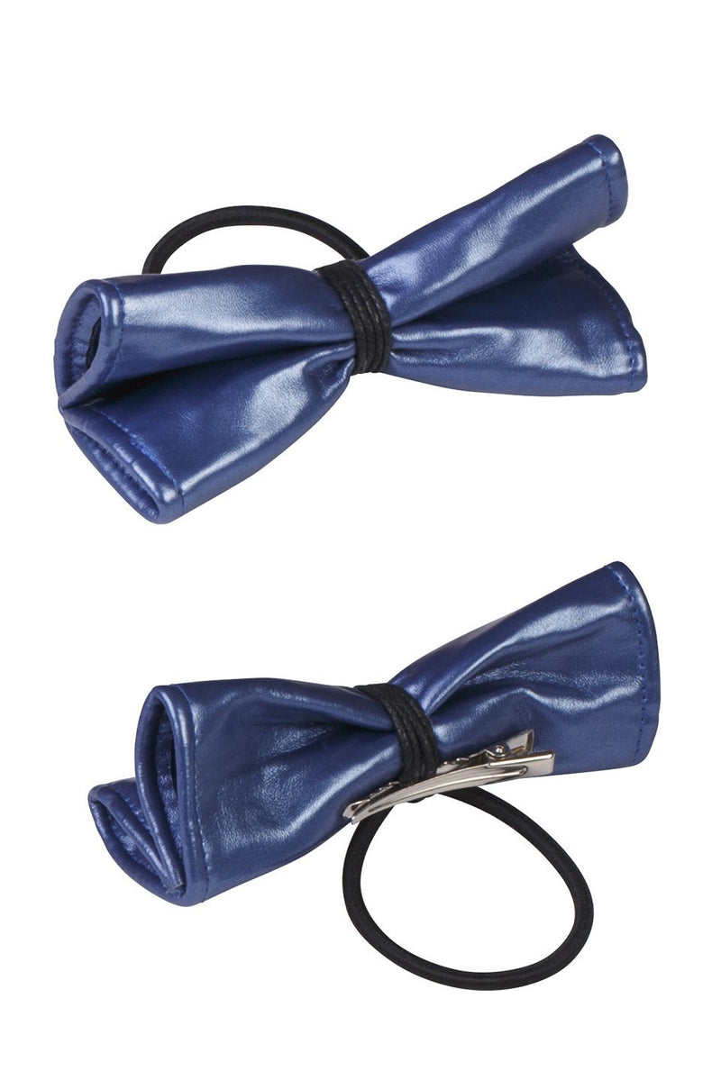 Butterfly Leather Clip/Pony (1 pc) - Metallic Blue - PROJECT 6, modest fashion