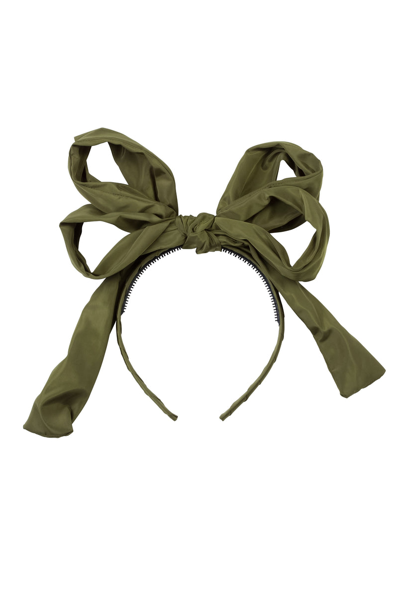 Double Party Bow Headband - Olive - PROJECT 6, modest fashion