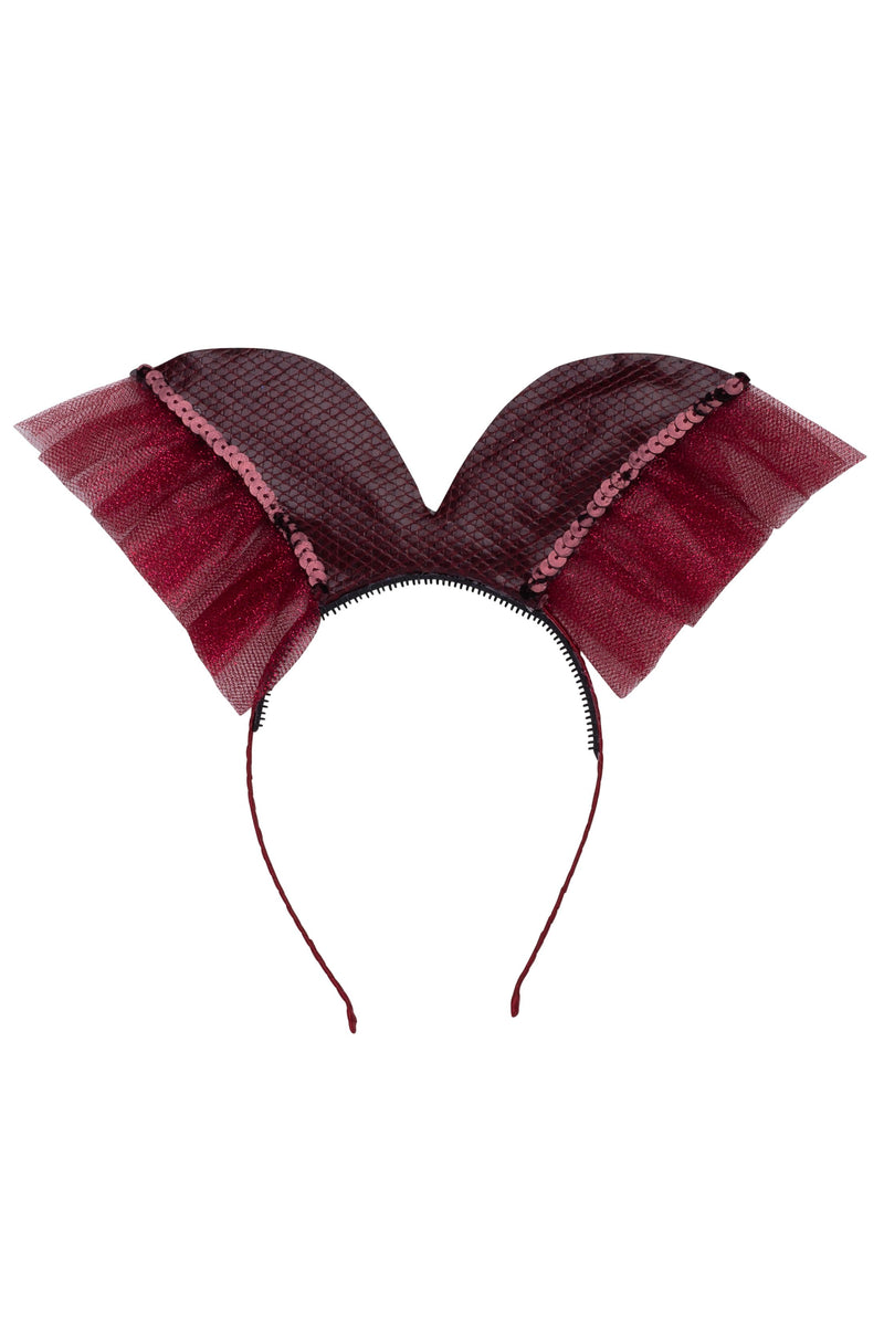 Elegant Butterfly Headband - Burgundy