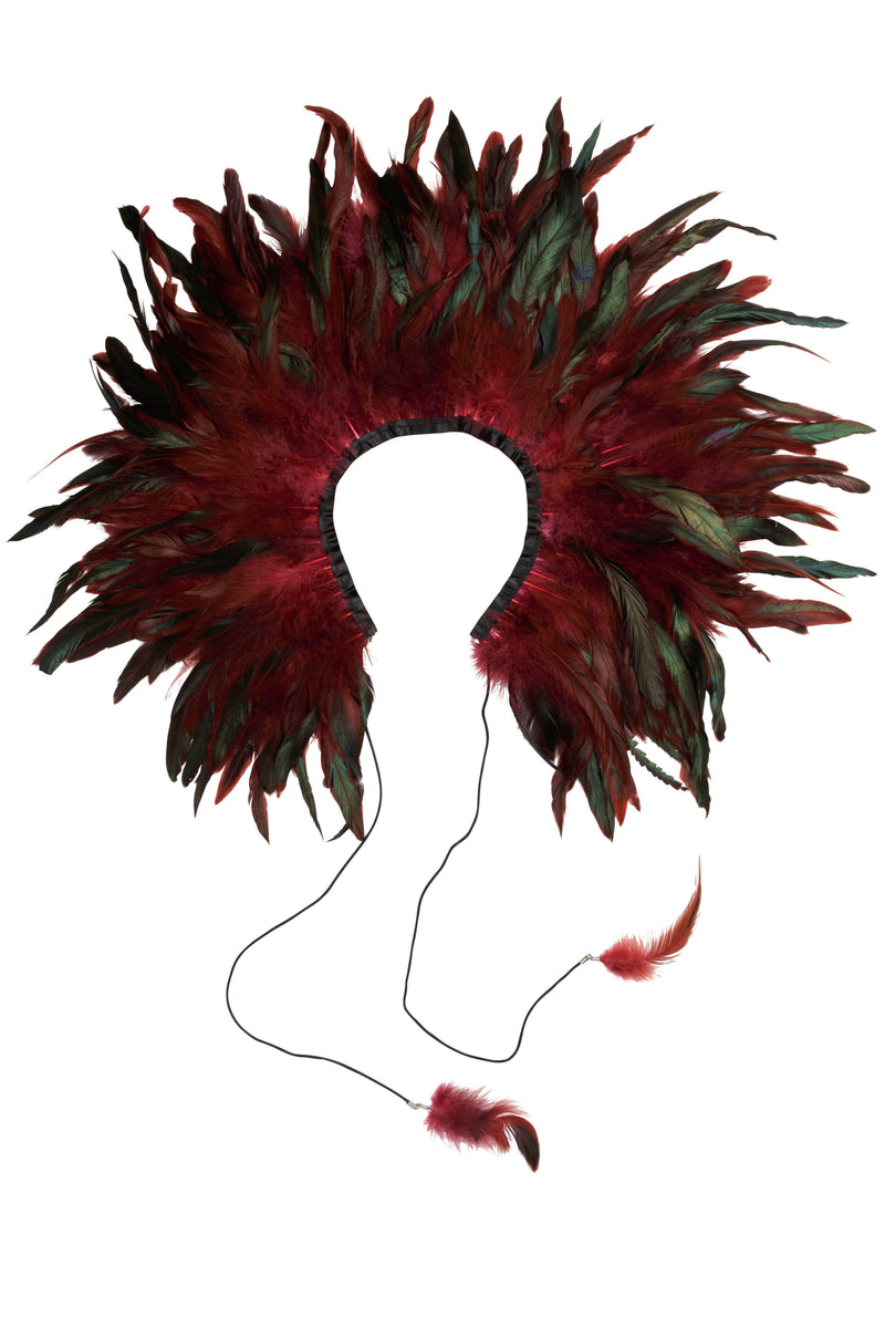 Feather Collar - Maroon - PROJECT 6, modest fashion