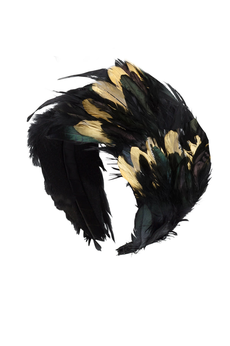 Feather Headband - Black/Gold - PROJECT 6, modest fashion