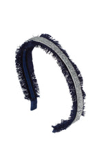 Flat Fringe Headband - Navy/Silver - PROJECT 6, modest fashion