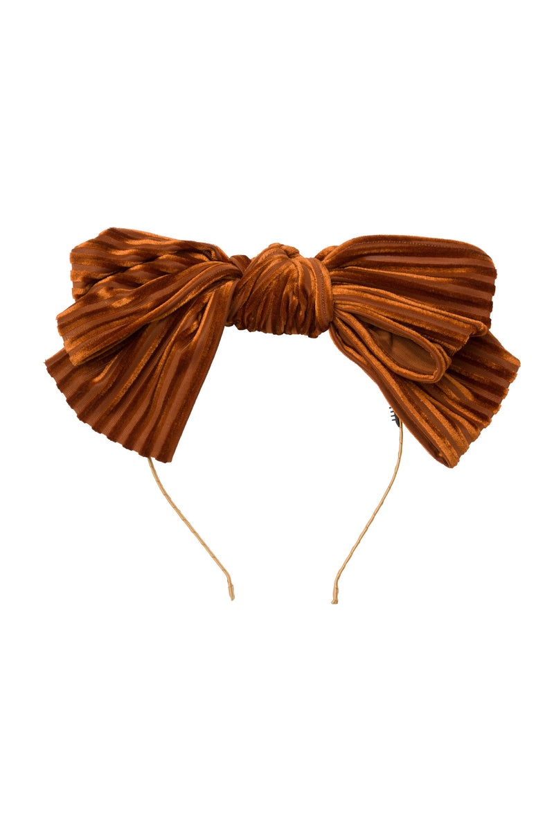 Floppy Velvet Stripe Headband - Rust - PROJECT 6, modest fashion