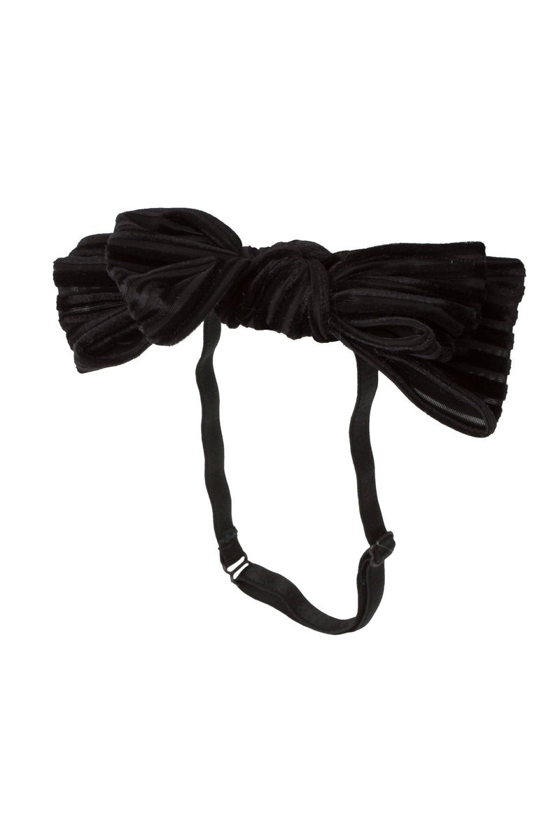 Floppy Velvet Stripe Wrap - Black - PROJECT 6, modest fashion