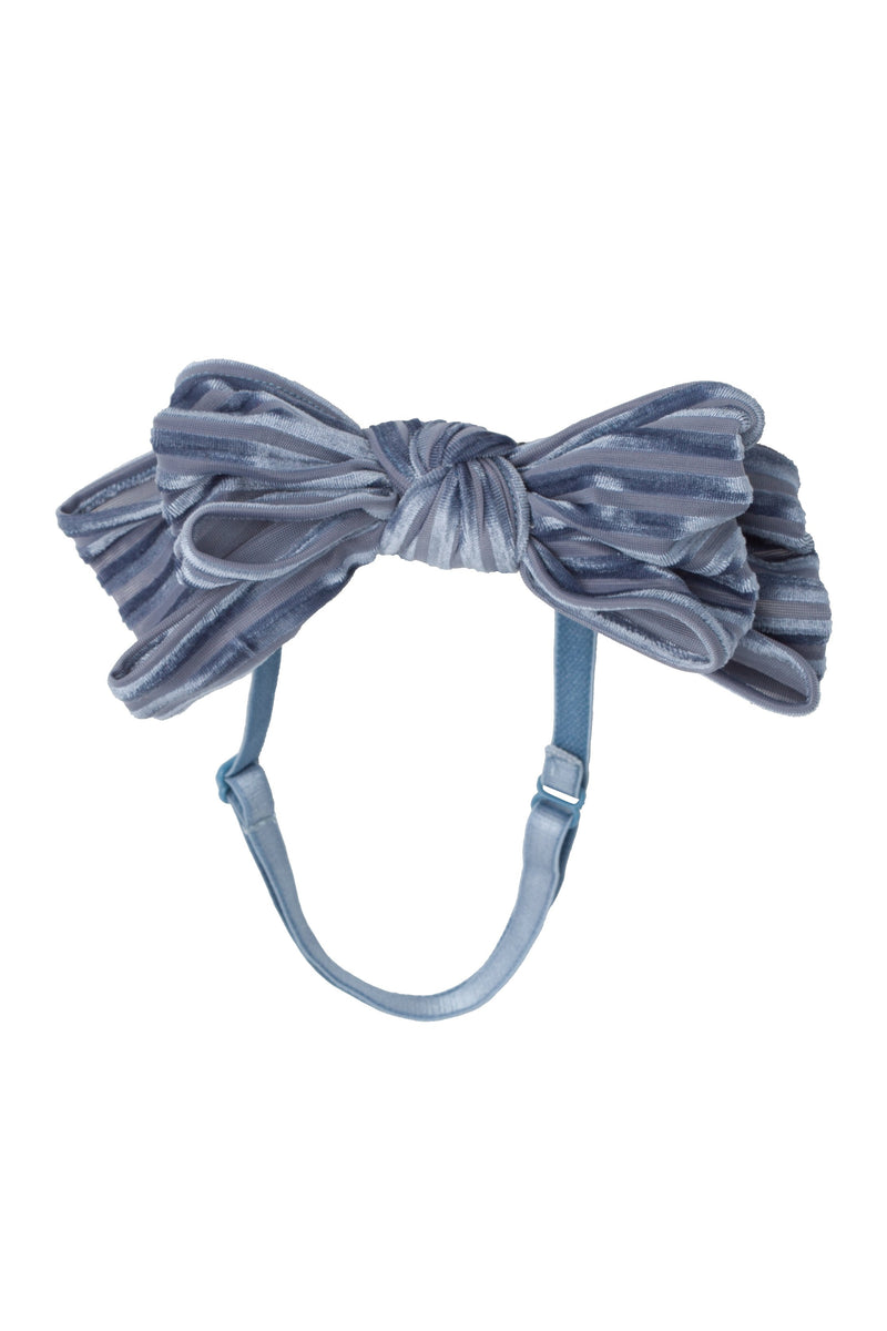 Floppy Velvet Stripe Wrap - Blue - PROJECT 6, modest fashion
