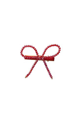 Glass Bow Clip - Red