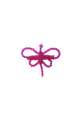 Glass Butterfly Clip - Hot Pink