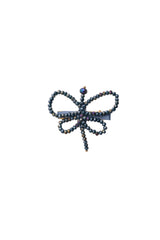 Glass Butterfly Clip - Navy Shimmer