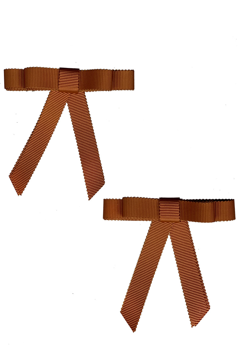 Grosgrain Bow Clip Set (2) - Copper - PROJECT 6, modest fashion
