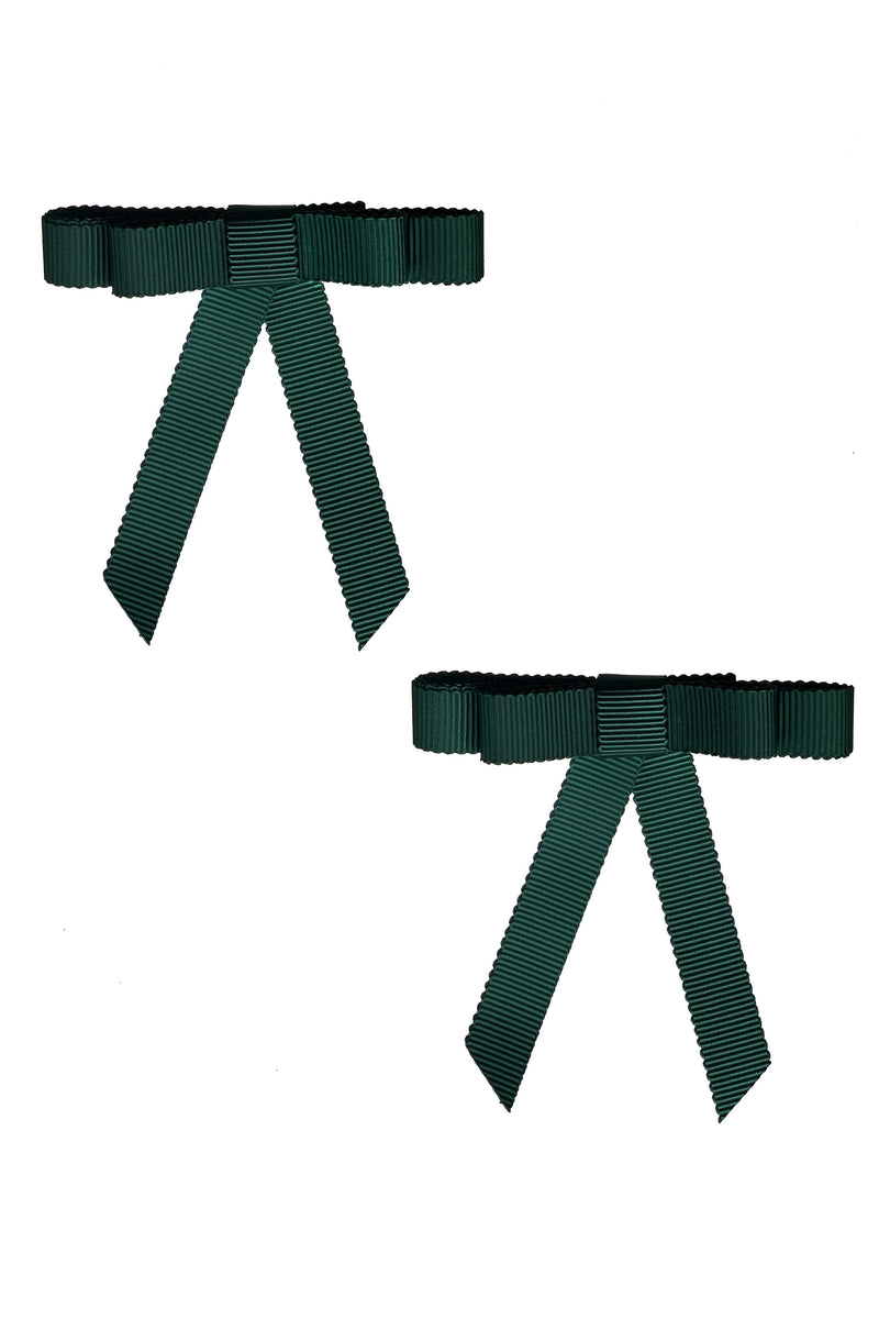 Grosgrain Bow Clip Set (2) - Spruce - PROJECT 6, modest fashion
