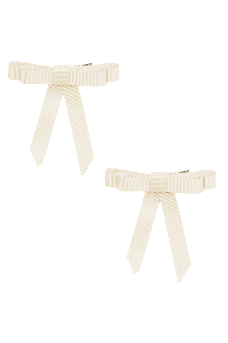 Grosgrain Bow Clip Set (2) - Ivory - PROJECT 6, modest fashion