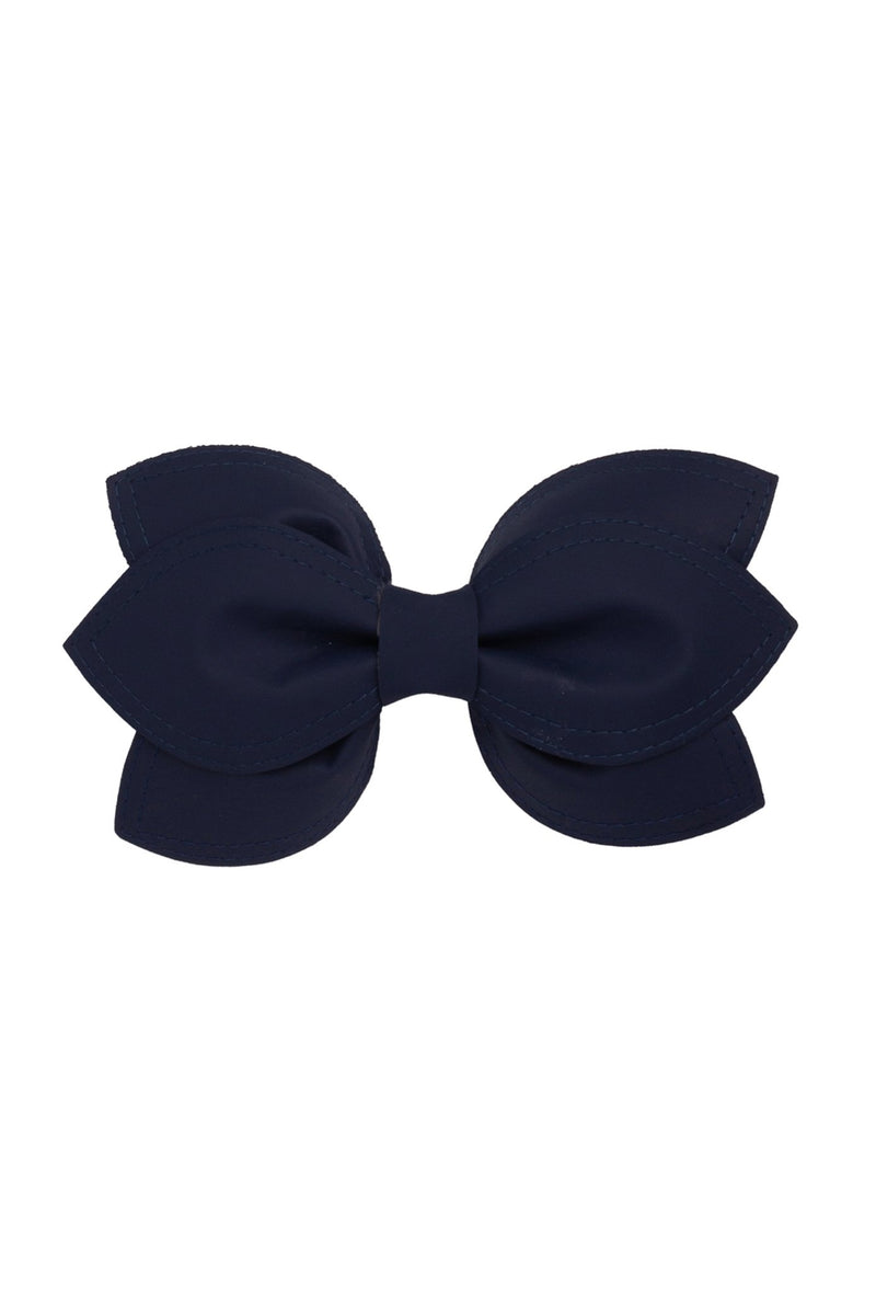 Growing Orchid Clip/Bowtie - Navy Leather