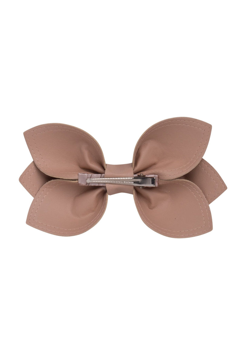 Growing Orchid Clip/Bowtie - Taupe Leather