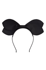 Growing Orchid Headband - Black Smooth Leather