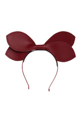 Growing Orchid Headband - Burgundy Leather