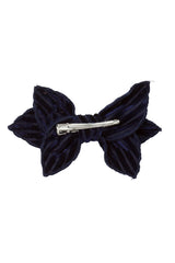 Growing Orchid Clip - Navy Velvet Stripe - PROJECT 6, modest fashion