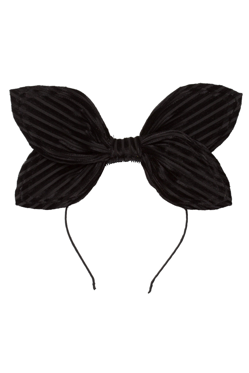 Growing Orchid Headband - Black Velvet Stripe - PROJECT 6, modest fashion