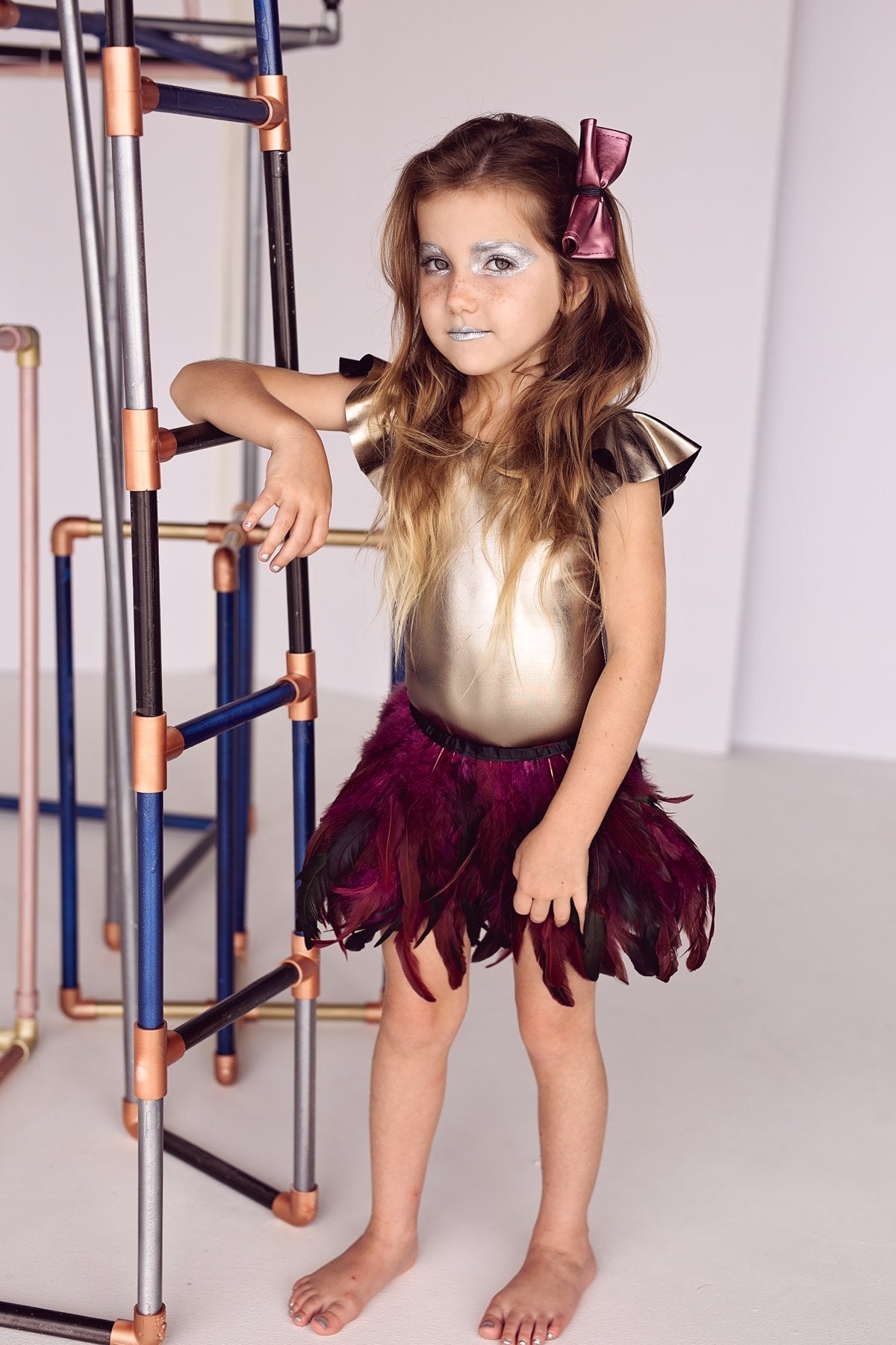 Butterfly Leather Clip/Pony (1 pc) - Raspberry - PROJECT 6, modest fashion