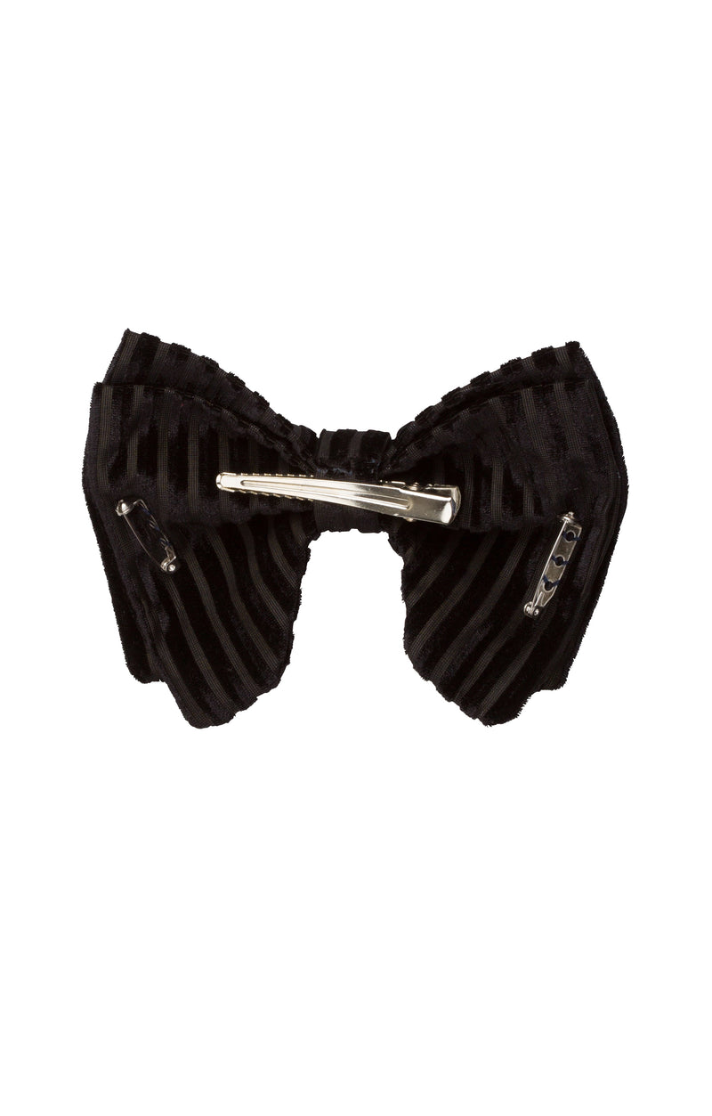 Beauty & The Beast Bowtie/Hair Clip - Black Velvet Stripe - PROJECT 6, modest fashion