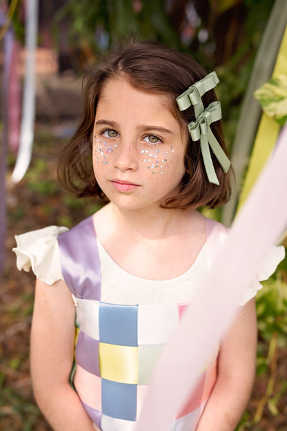 Grosgrain Bow Clip Set (2) - Lemon - PROJECT 6, modest fashion