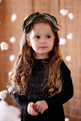 Winter Petals Headband - Olive Velvet