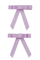 Grosgrain Bow Clip Set (2) - Lilac