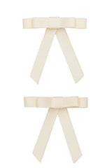 Grosgrain Bow Clip Set (2) - Ivory