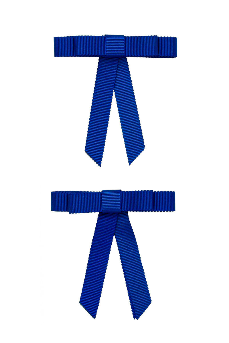 Grosgrain Bow Clip Set (2) - Electric Blue