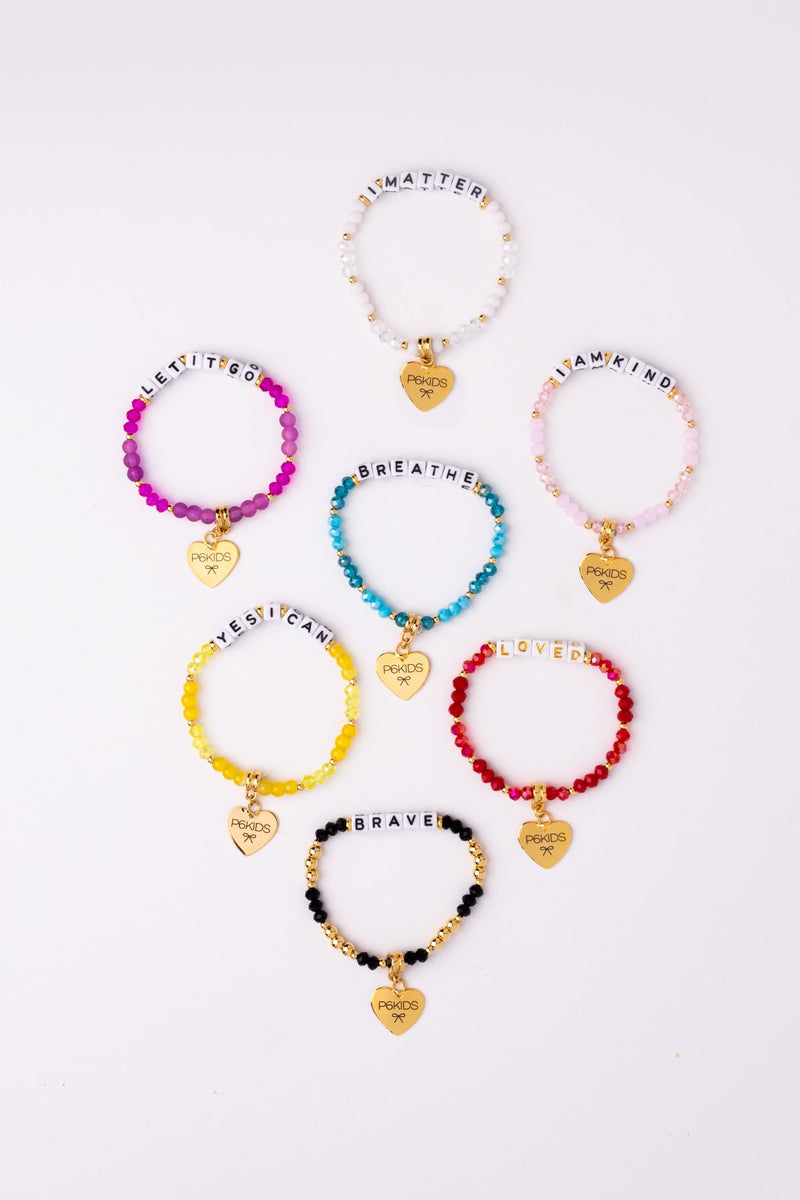 Power Mantra Bracelet Set - Yellow - "YES I CAN"