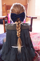 Beauty & The Beast Bowtie/Hair Clip - Black Velvet Stripe - PROJECT 6, modest fashion