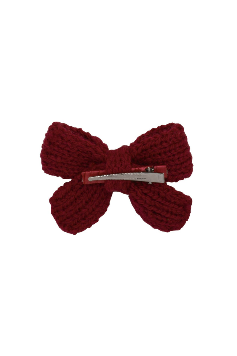 Knitted Sweet Bow Clip - Beauty Wine