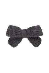 Knitted Sweet Bow Clip - Charcoal