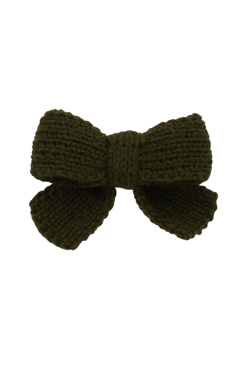 Knitted Sweet Bow Clip - Deep Sage