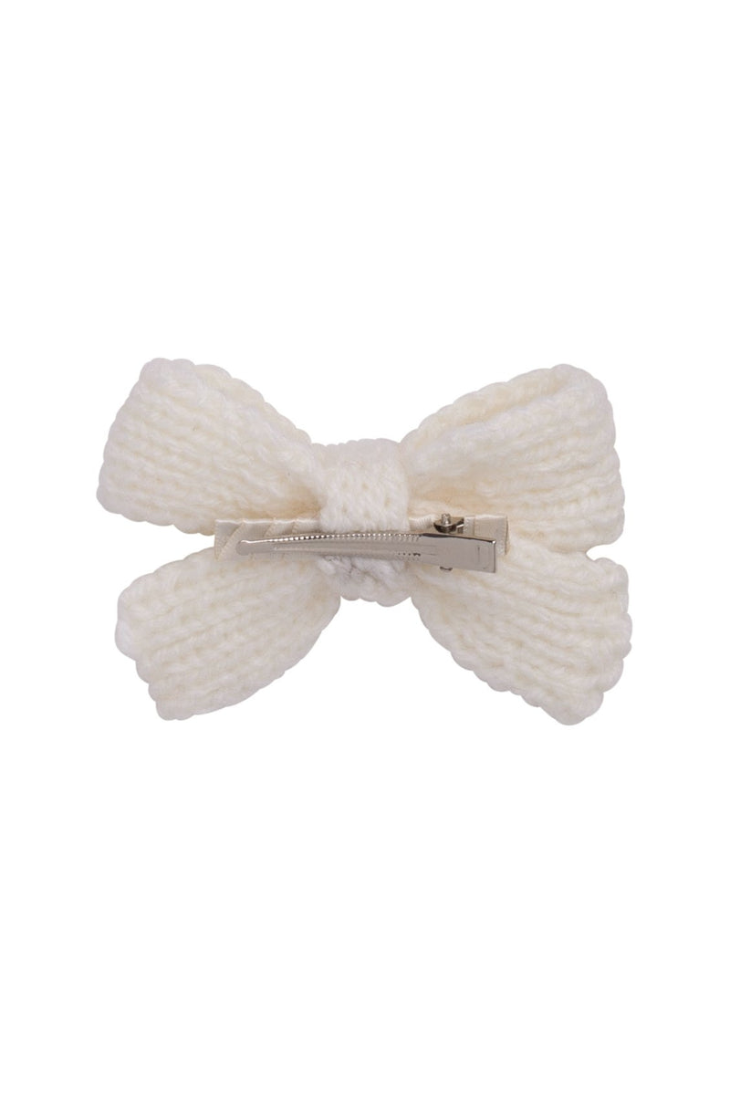 Knitted Sweet Bow Clip - Dove Ivory
