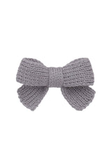 Knitted Sweet Bow Clip - Light Grey