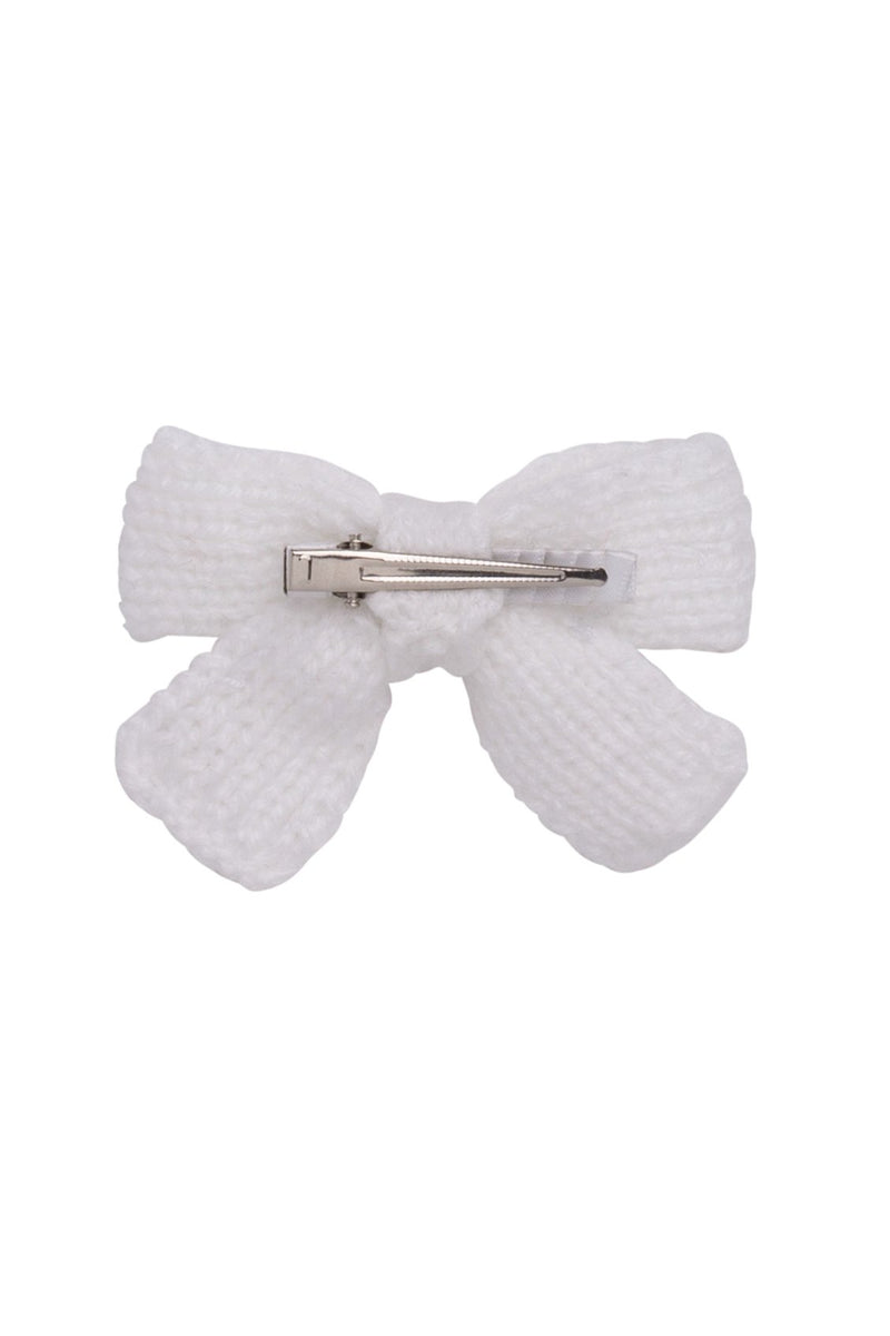 Knitted Sweet Bow Clip - White