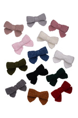 Knitted Sweet Bow Clip - Hunter Green