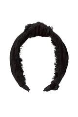 Knot Fringe Headband - Black - PROJECT 6, modest fashion
