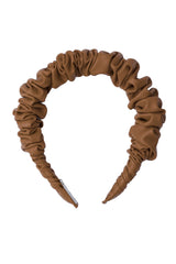 Leather Bunches Headband - Camel