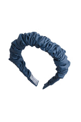 Leather Bunches Headband - Dark Blue
