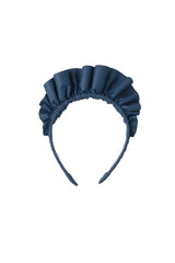 Leather Fan Headband - Dark Blue