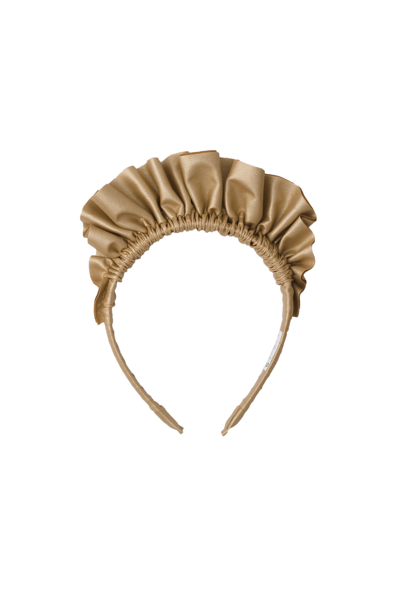 Leather Fan Headband - Gold