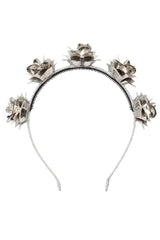 Lonely Roses Headband - Silver - PROJECT 6, modest fashion