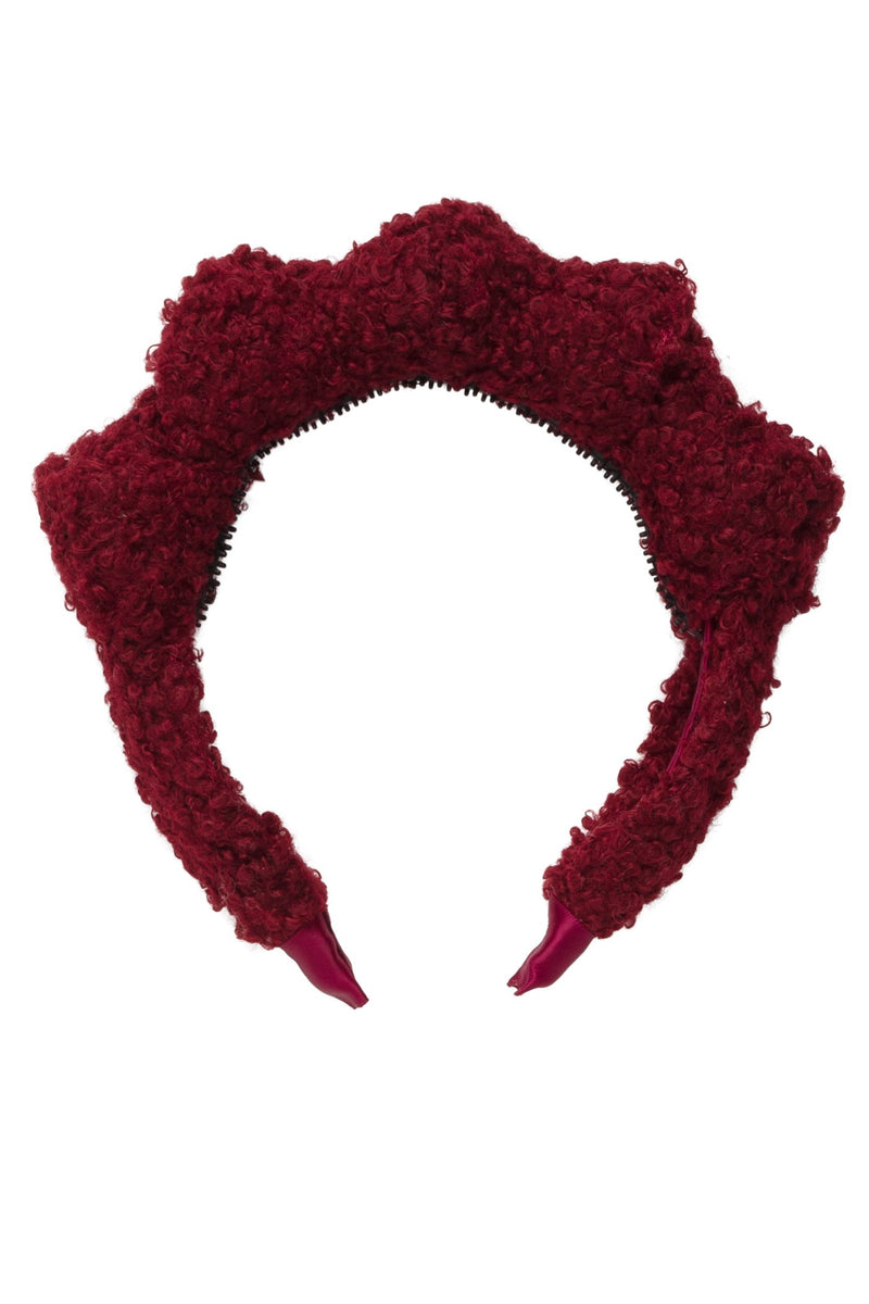 Fuzzy Mountain Queen Headband - Burgundy Fur