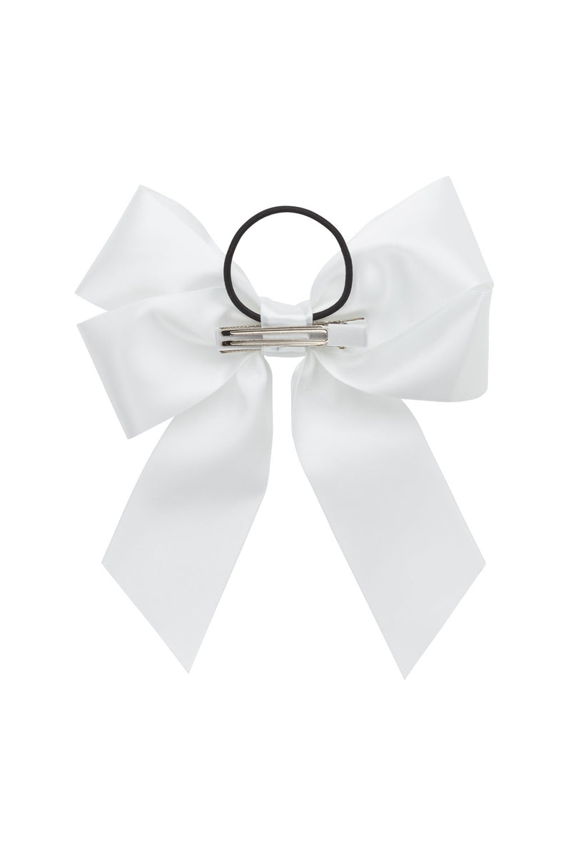 Oversized Bow Pony/Clip - White - PROJECT 6, modest fashion