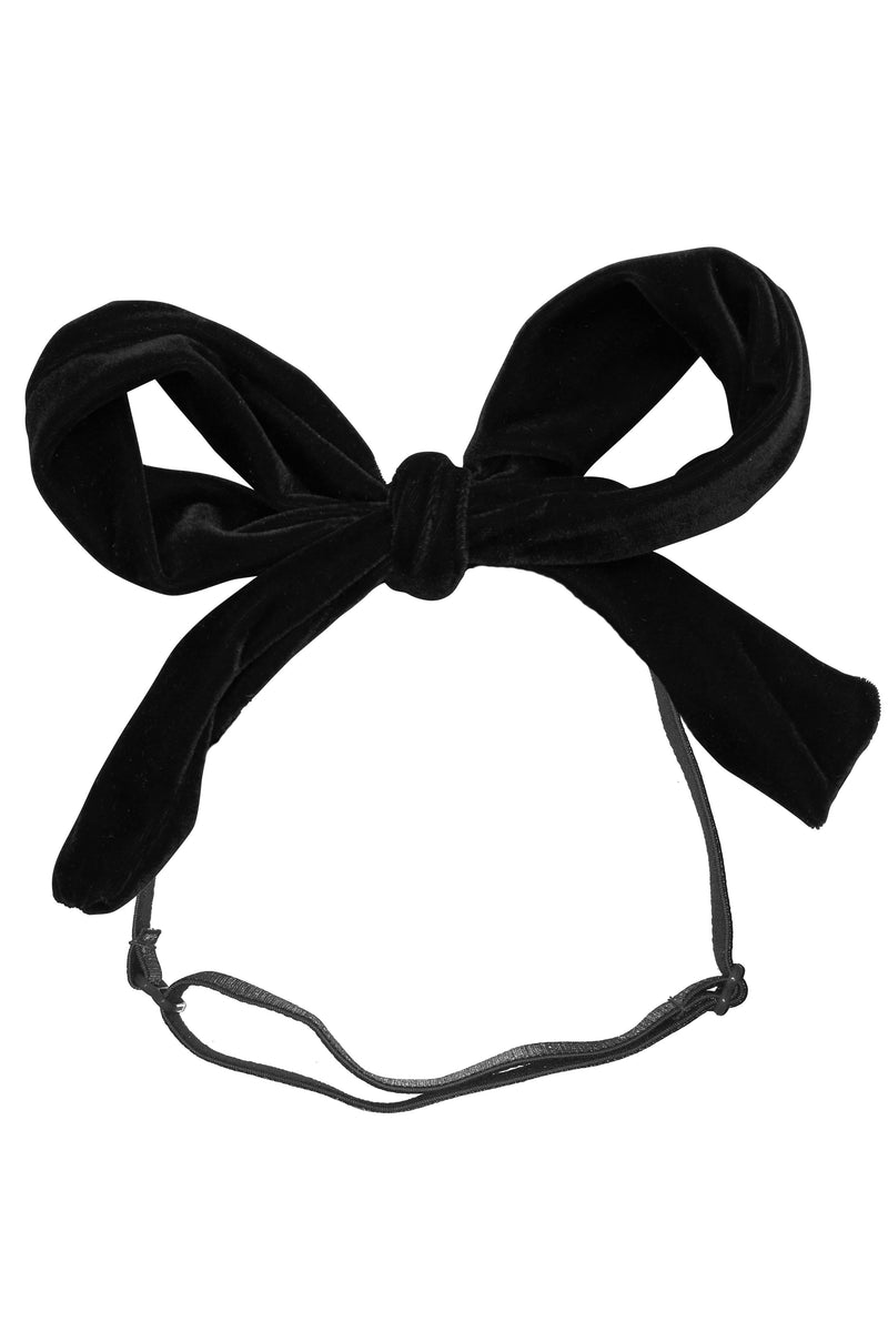 Party Bow Wrap - Black Velvet - PROJECT 6, modest fashion